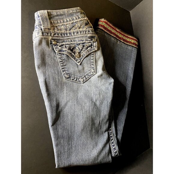 Miss Me Jeans Womens 26 Denim Pants Bedazzled Bling Pockets Distressed JE5639E2L - Picture 4 of 13